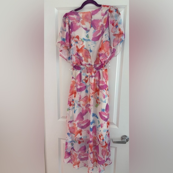 DKNY Flutter Sleeve Smocked Midi Dress – Size 8 Brand new - Picture 12 of 12